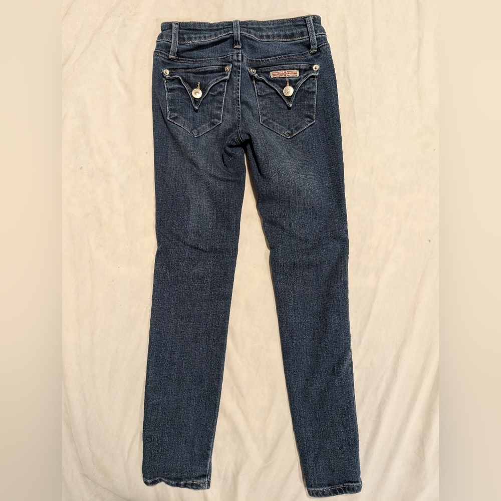 Hudson Girls Blue Skinny Jeans With Button Pockets Size 7 - Picture 2 of 5